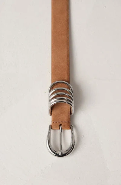 Dehanche Hollyhock Suede Waist Belt In Caramel Suede/silver