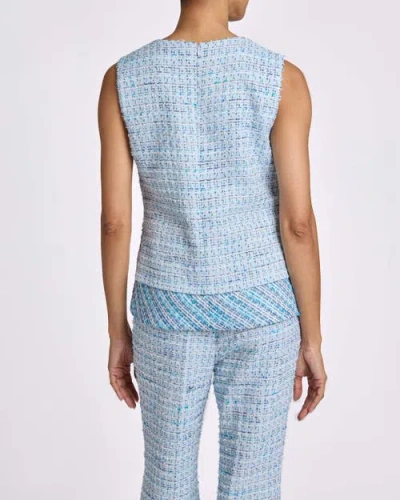 Santorelli Caterina Sleeveless Top With Zipper Detail In Aquamarine