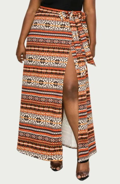 L I V D Ari Wrap Maxi Skirt In Rust