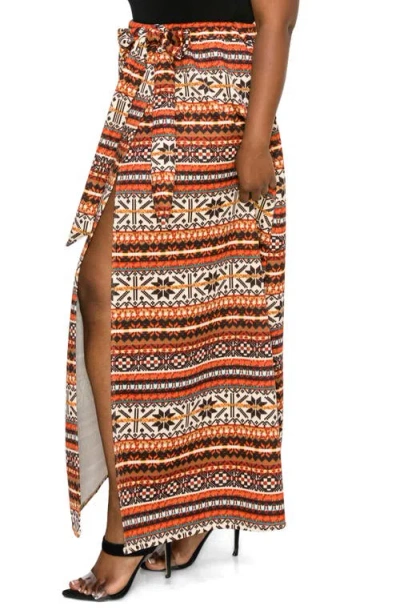 L I V D Ari Wrap Maxi Skirt In Rust