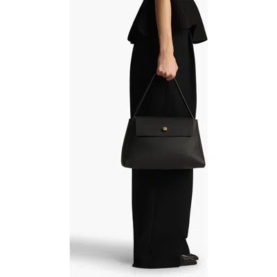 Khaite Audrey Flap Calf Leather Top-handle Bag In Black 200