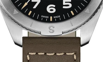 Hamilton Khaki Field Expedition Automatic Leather Strap Watch, 41mm In Black