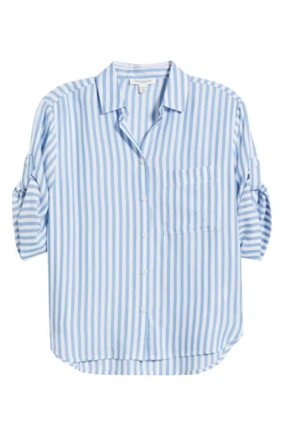 Beachlunchlounge Murphy Stripe Button-up Shirt In Blue Poppy