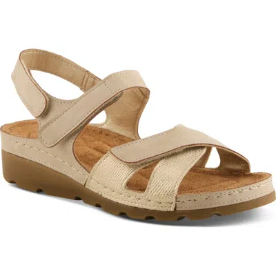 Flexus By Spring Step Orwell Sandal In Soft Gold