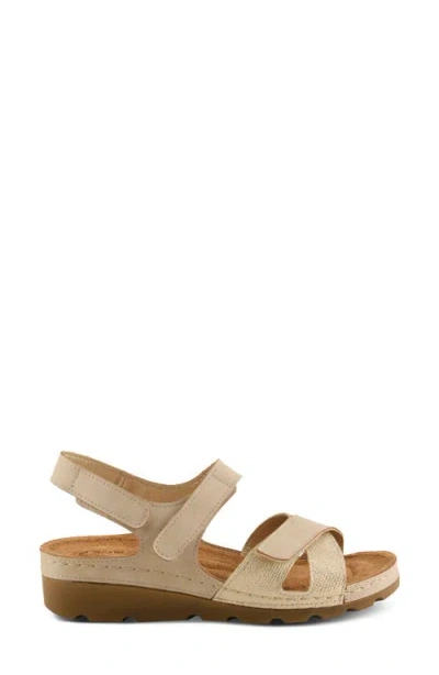 Flexus By Spring Step Orwell Sandal In Soft Gold