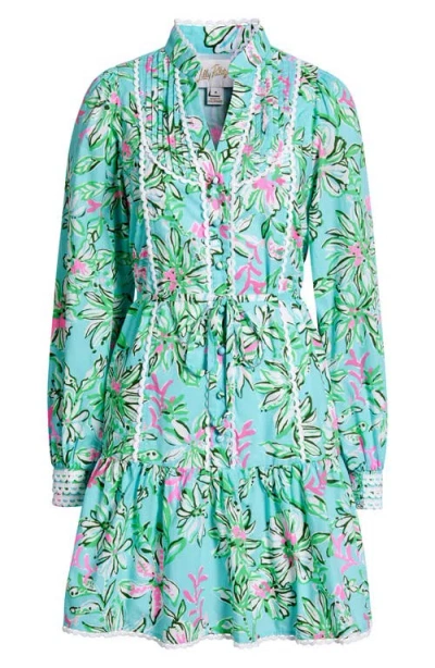 Lilly Pulitzer Arletta Mini Long Sleevedress In Multi Sun Of A Bun In Multi Sun Of A Bun