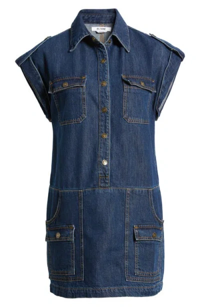 Re/done The Arizona Denim Mini Dress In Heritage Rinse