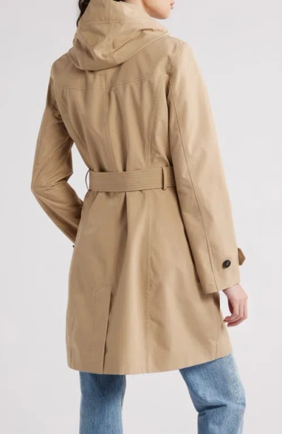 Save The Duck Jackie Water Resistant Raincoat With Removable Hood In Stardust Beige