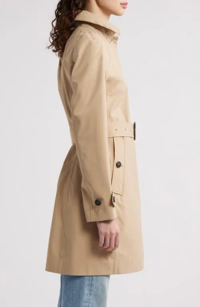 Save The Duck Jackie Water Resistant Raincoat With Removable Hood In Stardust Beige