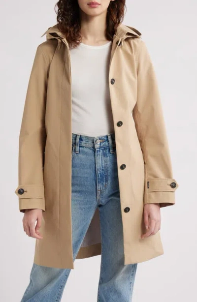 Save The Duck Jackie Water Resistant Raincoat With Removable Hood In Stardust Beige