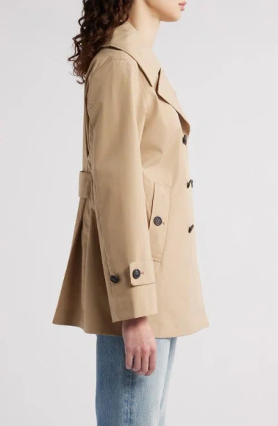 Save The Duck Sofi Double-breasted Short Parka In Stardust Beige