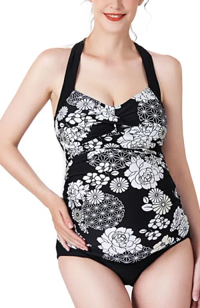 Kimi & Kai Chana Floral Print Upf50+ Two-piece Maternity Swimsuit In Multicolored