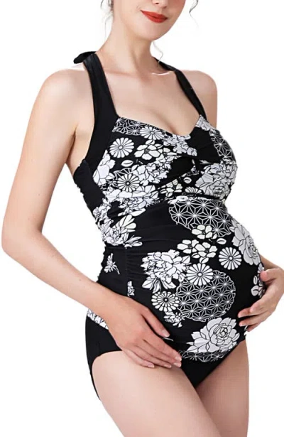 Kimi & Kai Chana Floral Print Upf50+ Two-piece Maternity Swimsuit In Multicolored