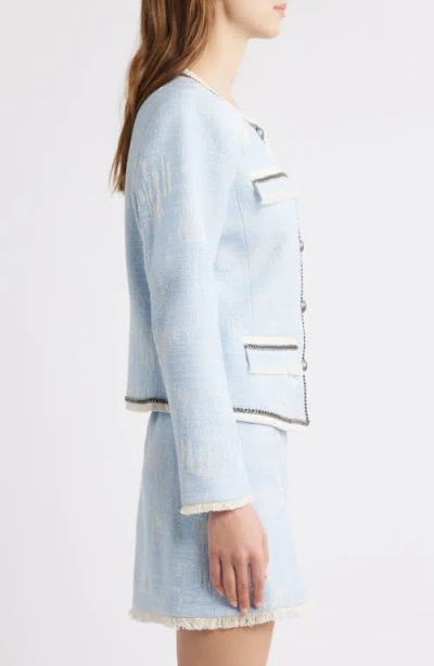 Kobi Halperin Lark Fringed Chain-trim Jacket In Sky