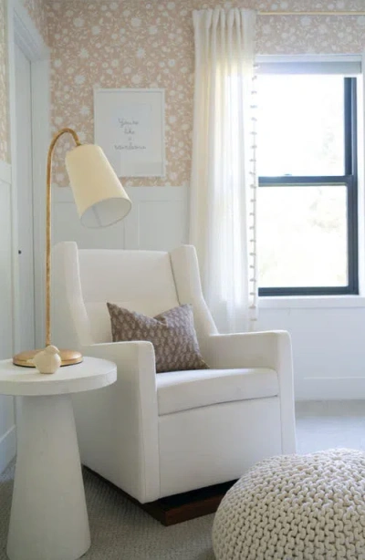 Linen & James Andie Warm Brown Floral Handblock Pillow Cover In Java Brown