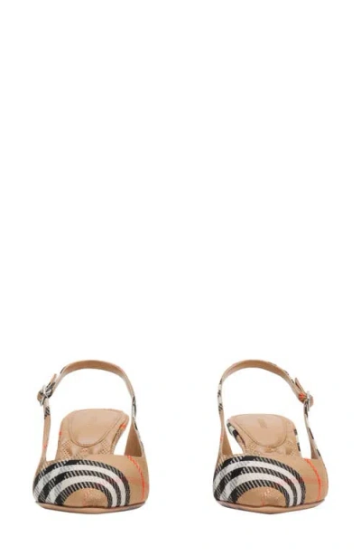 Burberry Women Dame Decollete With Check Motif In Brown