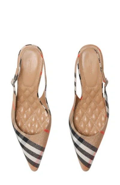 Burberry Women Dame Decollete With Check Motif In Brown