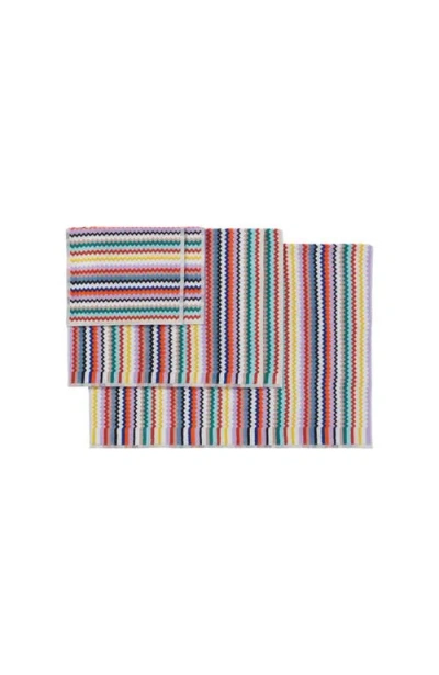 Missoni Home Riverbero 5-piece Bath Towel Set In Cotton Terry With Zigzag Pattern In Multicoloured