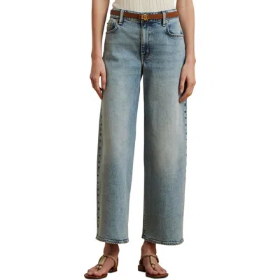 Ralph Lauren Lauren  Crop Wide Leg Jeans In Blue