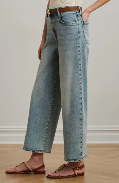 Ralph Lauren Lauren  Crop Wide Leg Jeans In Blue