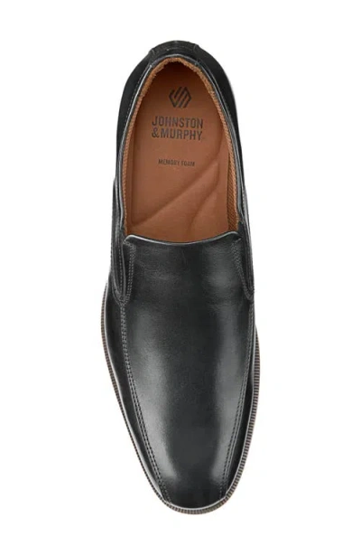 Johnston & Murphy Men's Reeve Run Off Slip On Dress Shoe In Black Full Grain