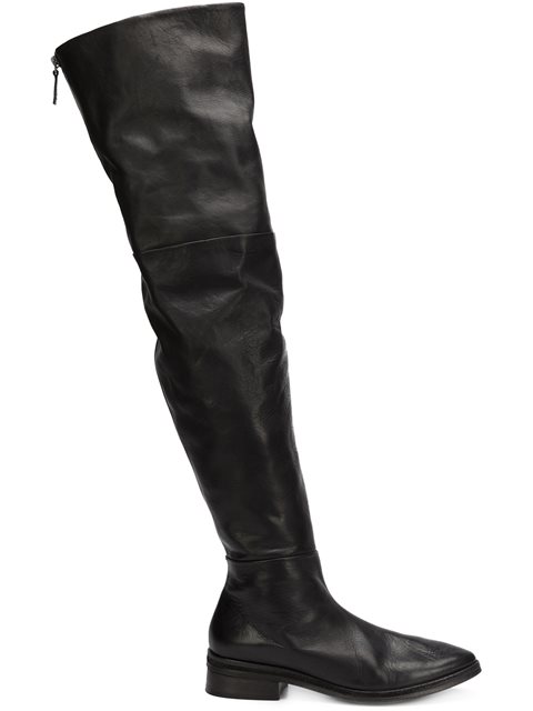 thigh length leather boots