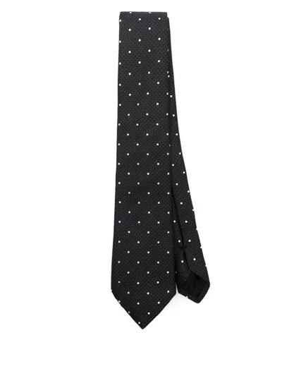 Giorgio Armani Men's Polka Dot Print Tie In Black