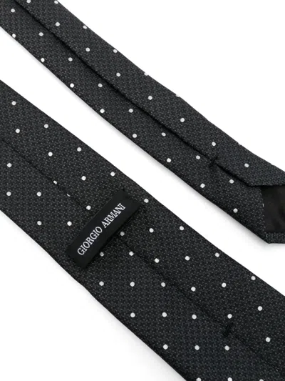 Giorgio Armani Men's Polka Dot Print Tie In Black
