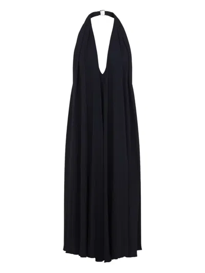 Jacquemus The Norma Draped Maxi Halter Dress In Blue