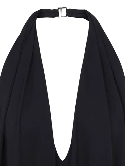 Jacquemus The Norma Draped Maxi Halter Dress In Blue