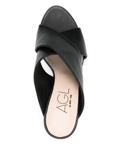 Agl Attilio Giusti Leombruni Agl Woman Sandals Black Size 6 Leather In Black