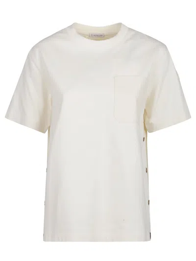 Moncler Women White Cotton T-shirt In White
