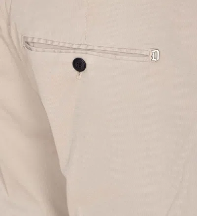 Dondup Trousers With Back Pockets And Button Detail In Neutral