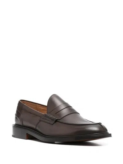 Tricker's James Leather Penny Loafers In Black