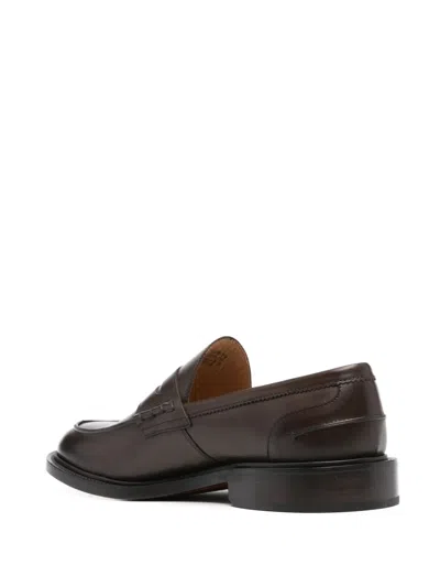 Tricker's James Leather Penny Loafers In Black