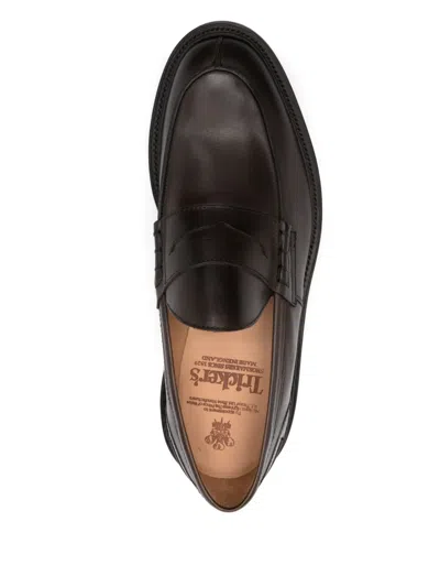 Tricker's James Leather Penny Loafers In Black