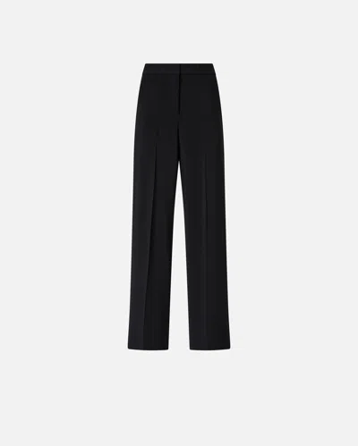 Pinko Palazzo Pants With Satin Details In Noir Limousine
