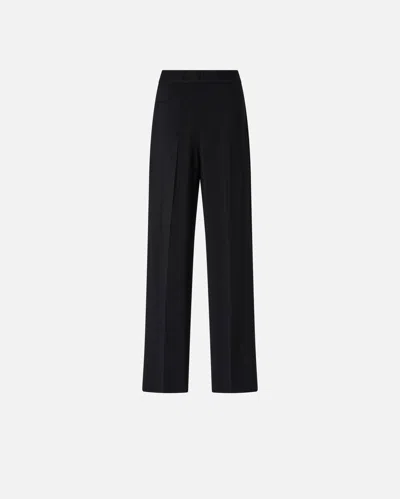 Pinko Palazzo Pants With Satin Details In Noir Limousine