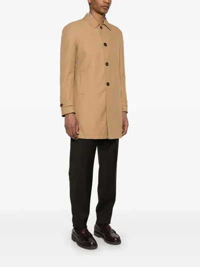Tagliatore Impermeabile Sfoderato Nolan Misto Cotone In Brown