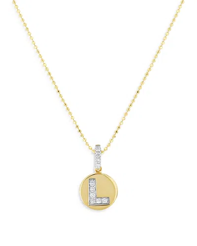 Bloomingdale's Fine Collection Diamond Accent Initial Pendant Necklaces In 14k Yellow Gold, 0.05-0.10 Ct. T. W. - Exclusive