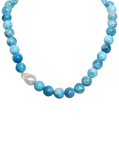 Margo Morrison Silver Hemimorphite & Pearl Necklace