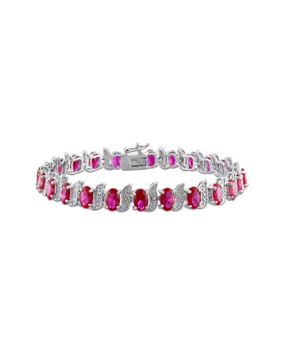 Rina Limor Silver 18.00 Ct. Tw. Lab-grown Ruby Bracelet
