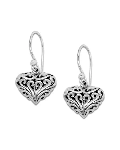 Samuel B. Sterling Silver Heart Scroll Drop Earrings
