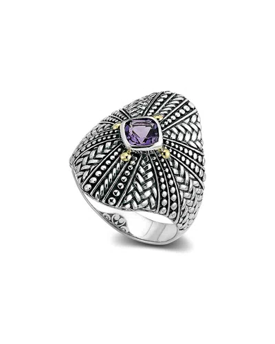 Samuel B. Amethyst Shield Ring In Metallic