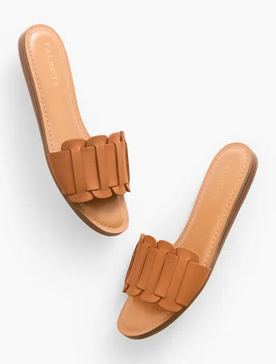 Talbots Kaia Vachetta Demi Wedge Slides - Havana Tan - 10m  In Havana Tan