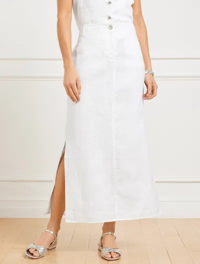 Talbots Plus Petite - Classic Linen Trouser Skirt - White - 22  In White