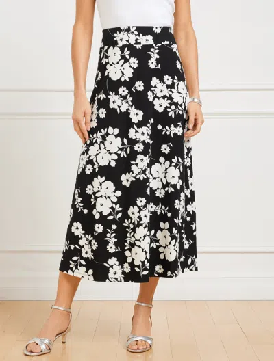Talbots Plus Size - Jersey Midi Skirt - Shadow Petals - Black/ivory - 3x  In Black,ivory