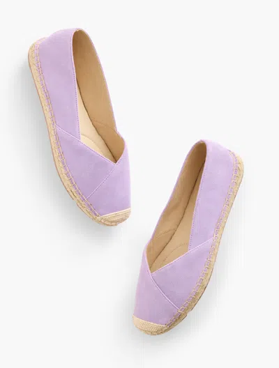 Talbots Izzy Asymmetric Suede Espadrille Flats - Spring Lilac - 10m  In Spring Lilac