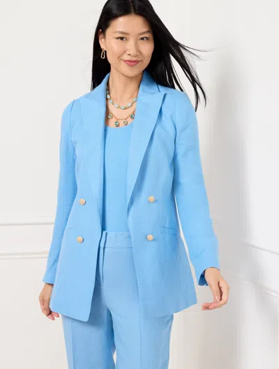 Talbots Plus Petite - No Close Linen Blazer - Lakeside Blue - 16  In Lakeside Blue