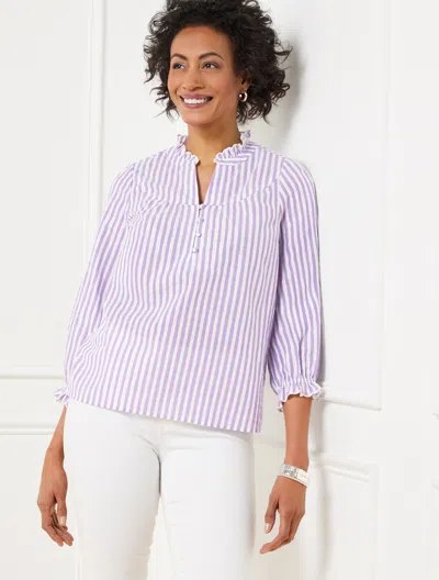 Talbots Petite - Charming Stripe Top - Deep Lavender - Xl  In Deep Lavender